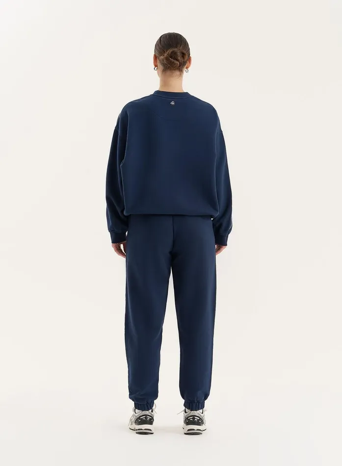 Women Navy Slogan Relaxed Oversized Sweatshirt Ellie 4th and Reckless Hoodies and Sweatshirts