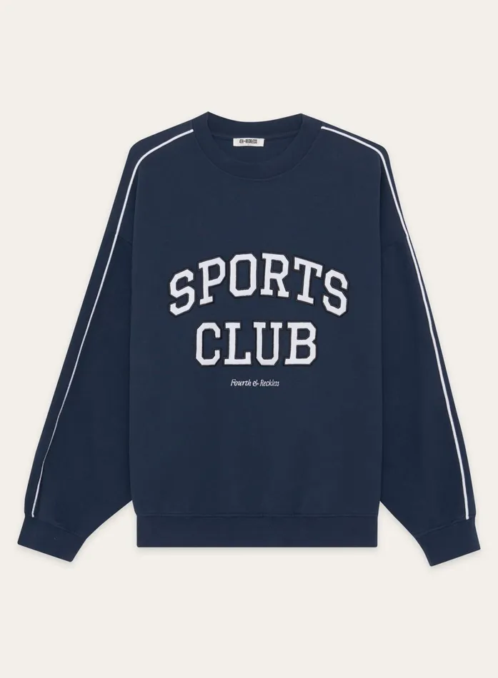 Women Navy Slogan Relaxed Oversized Sweatshirt Ellie 4th and Reckless Hoodies and Sweatshirts