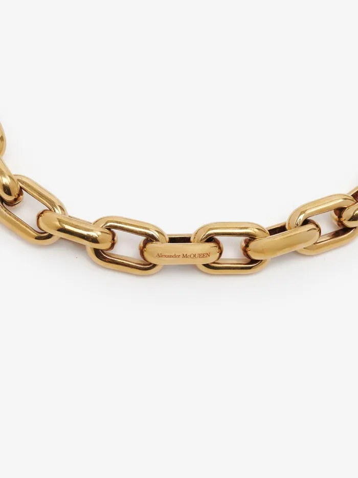 Women Necklaces And Pendants Alexander McQueen Peak Chain Necklace Gold