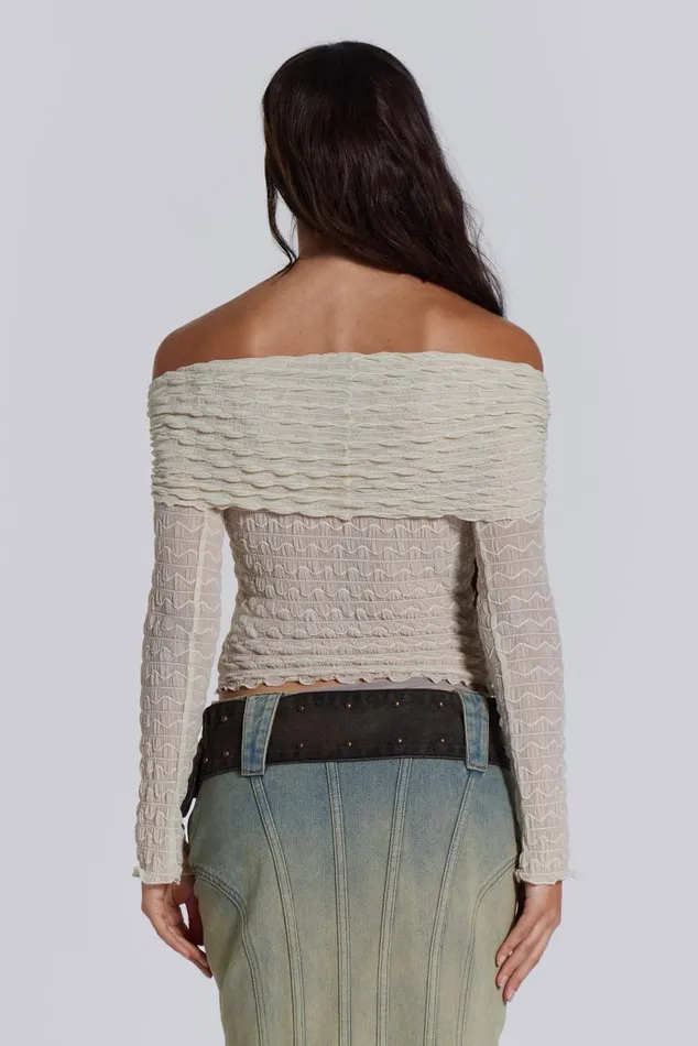 Women Nyra Long Sleeve Bardot Top Jaded London Long Sleeve Tops