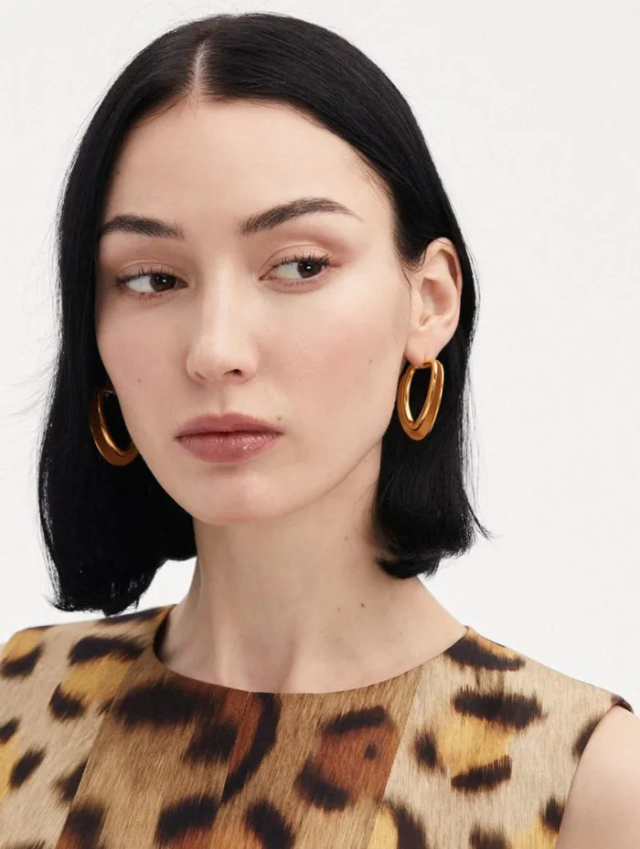 Women O Disk Hoop Earrings Gold Oscar De La Renta Earrings Women O Disk Hoop Earrings Gold Oscar De La Renta Earrings