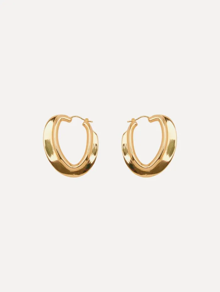 Women O Disk Hoop Earrings Gold Oscar De La Renta Earrings Women O Disk Hoop Earrings Gold Oscar De La Renta Earrings