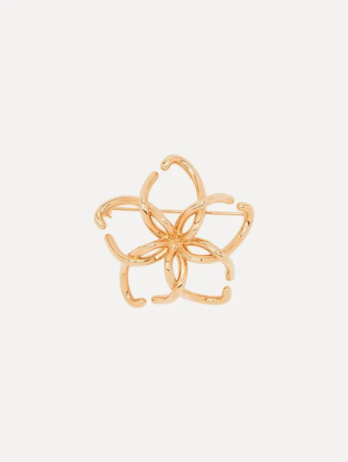 Women O Flower Brooch Gold Oscar De La Renta Brooches and Hair Accessories