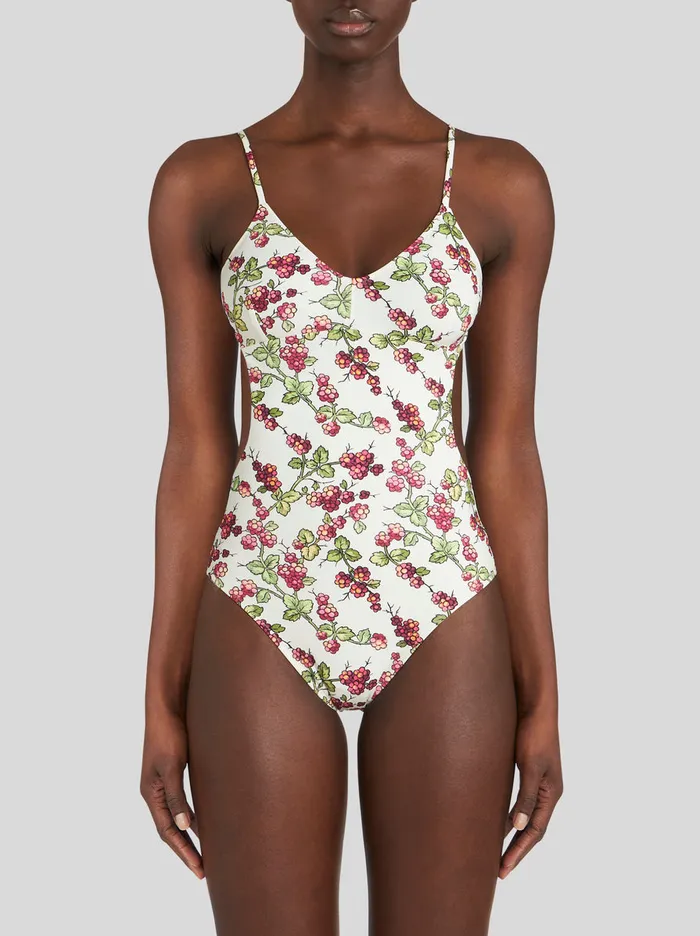 Women OnePiece Swimsuit With Berry Print Etro Beachwear