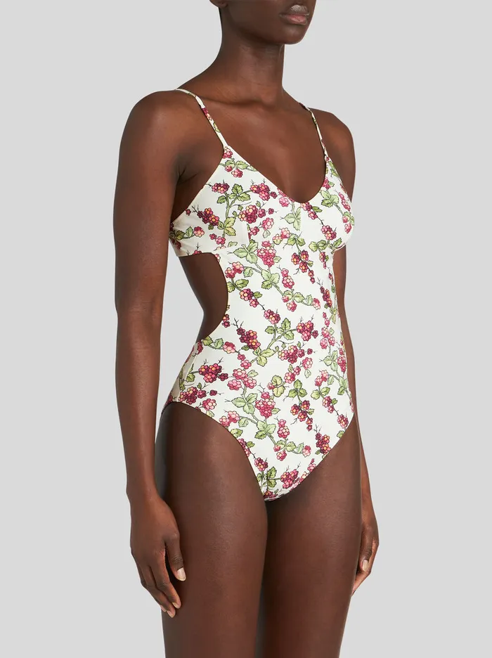 Women OnePiece Swimsuit With Berry Print Etro Beachwear