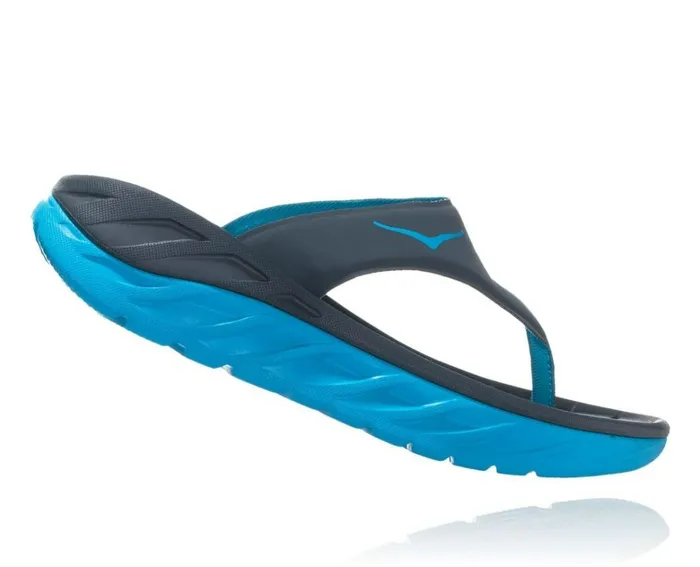 Women ORA Recovery Flip Ebony Dresden Blue HOKA ONE ONE Recovery Sandals