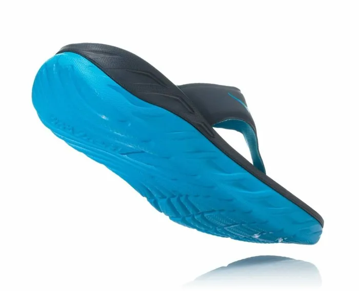 Women ORA Recovery Flip Ebony Dresden Blue HOKA ONE ONE Recovery Sandals