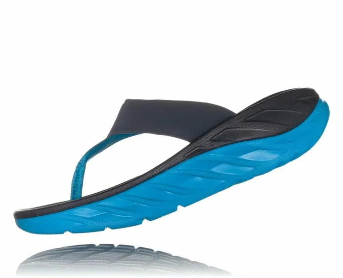 Women ORA Recovery Flip Ebony Dresden Blue HOKA ONE ONE Recovery Sandals