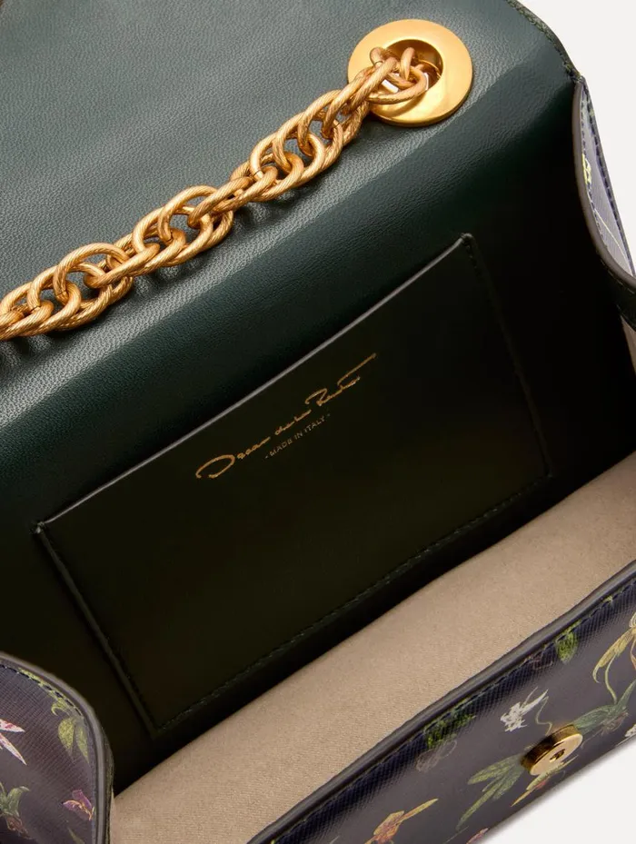 Women Orchid Printed TRO Bag Navy Oscar De La Renta Handbags Women Orchid Printed TRO Bag Navy Oscar De La Renta Handbags