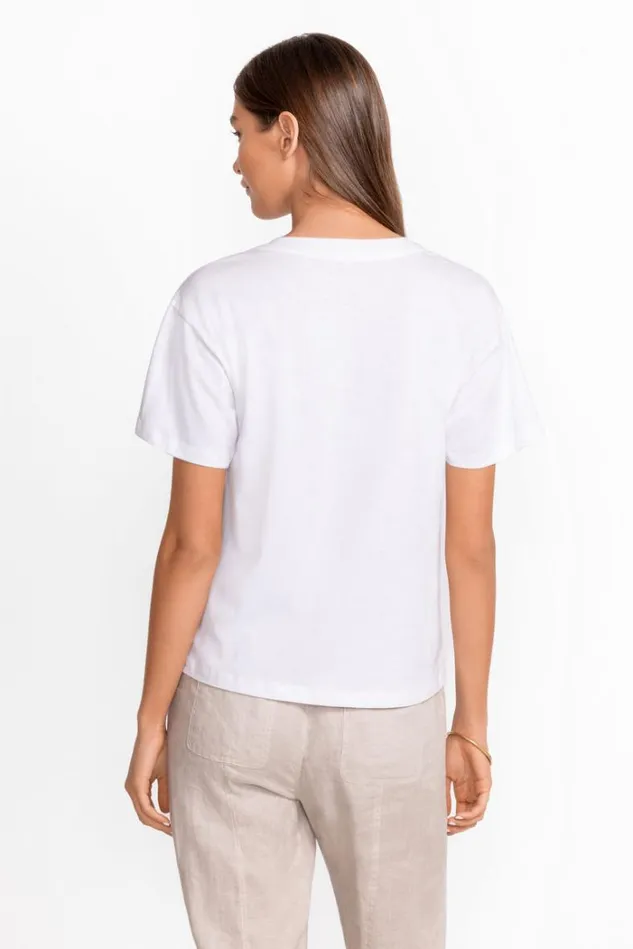 Women Organic Cotton Drop Shoulder Tee Bright White Johnny Was Tops