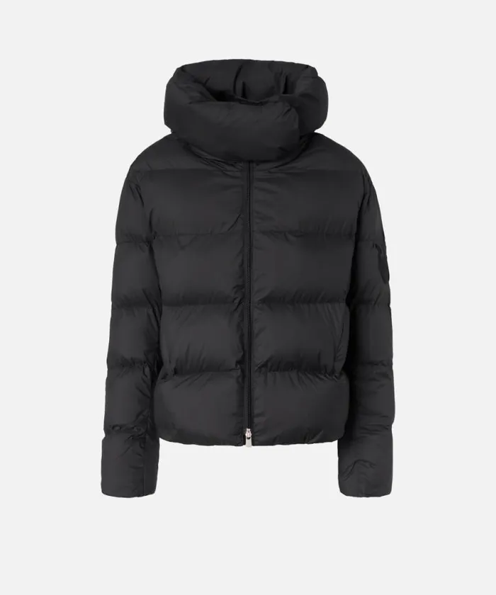 Women Outerwear Pinko Padded Down Jacket With High Wraparound Collar Limo Black Women Outerwear Pinko Padded Down Jacket With High Wraparound Collar Limo Black