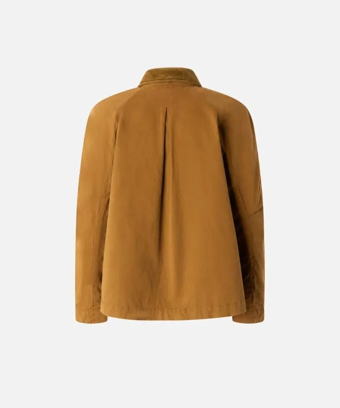 Women Outerwear Pinko Pea Jacket With Corduroy Collar Bronze Women Outerwear Pinko Pea Jacket With Corduroy Collar Bronze