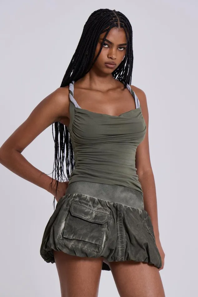 Women Ozu Cargo Puffball Mini Skirt Jaded London Mini Skirts