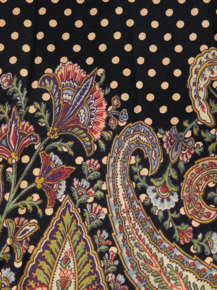 Women Paisley Pattern Mini Dress With Lace Etro Dresses