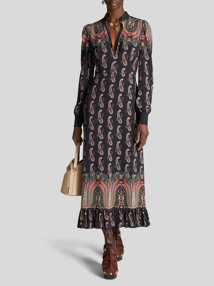 Women Paisley Sabl Dress With Medallions Etro Dresses