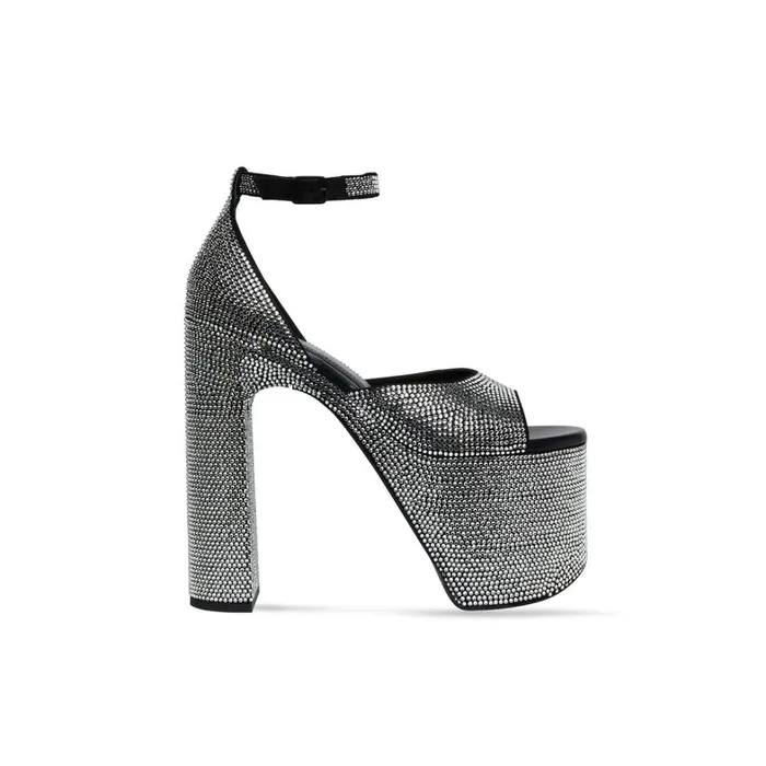 Women Pumps and Heels Balenciaga Camden 160mm Sandal With Rhinestones In Black Women Pumps and Heels Balenciaga Camden 160mm Sandal With Rhinestones In Black