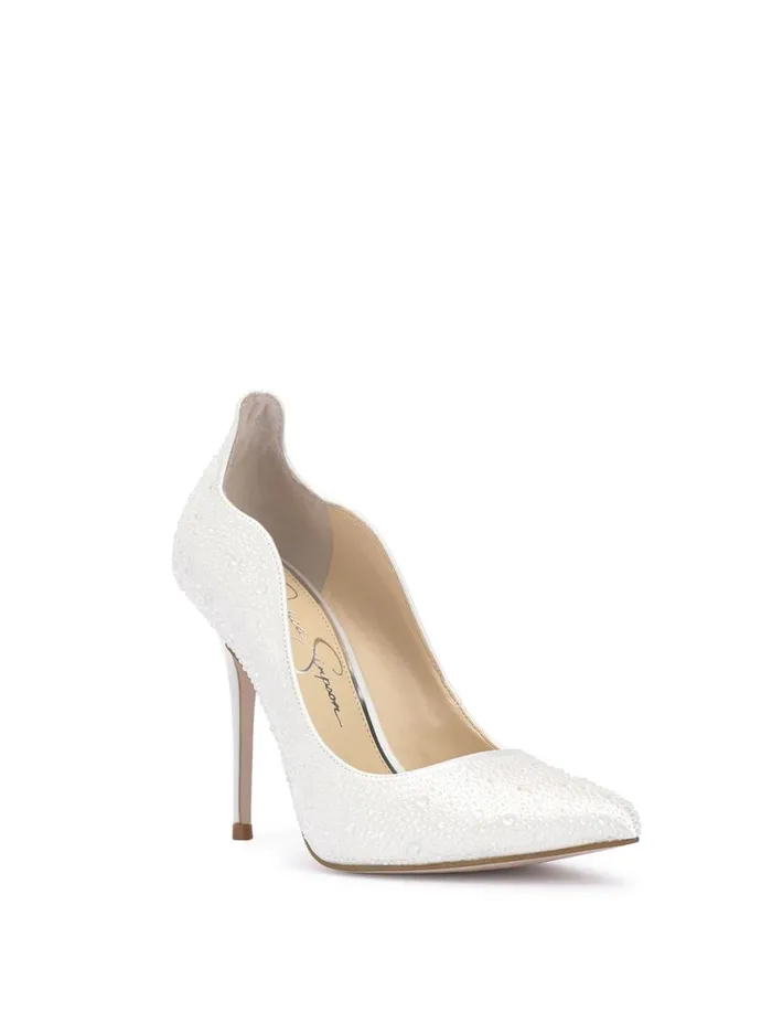 Women Pumps Jessica Simpson Wayva High Heel In White