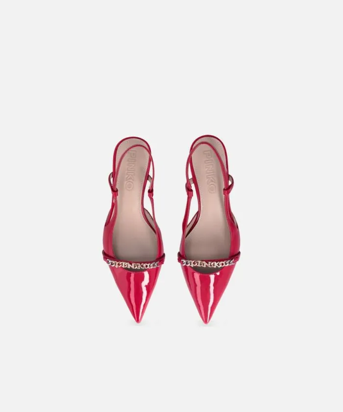 Women Pumps Pinko Patent Pointedtoe Slingback Pumps Red Women Pumps Pinko Patent Pointedtoe Slingback Pumps Red