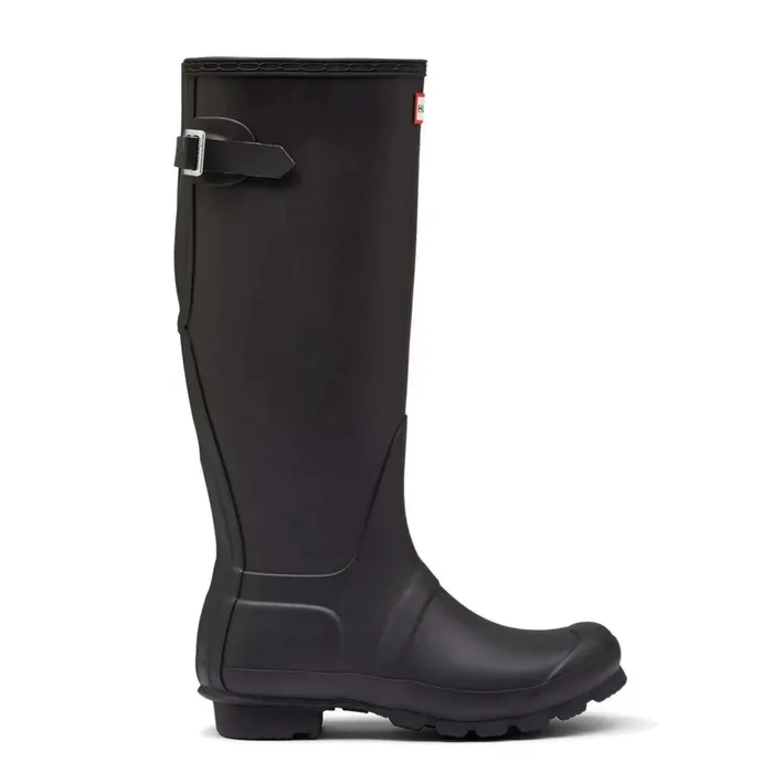 Women Rain Boots Hunter Boots Original Back Adjustable Tall Rain Boots Black