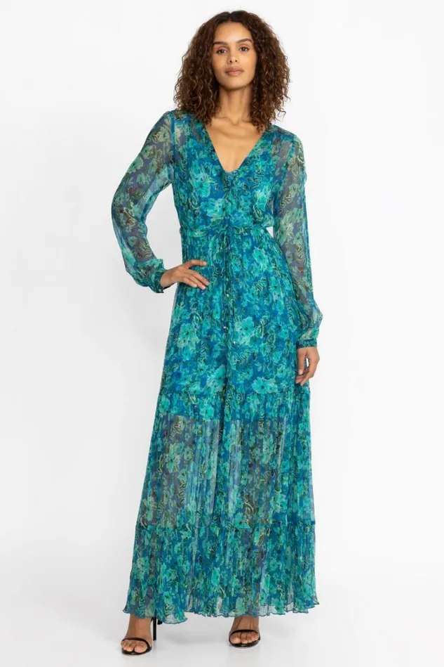 Women RAQUEL SILK MAXI DRESS Raquel Johnny Was Dresses