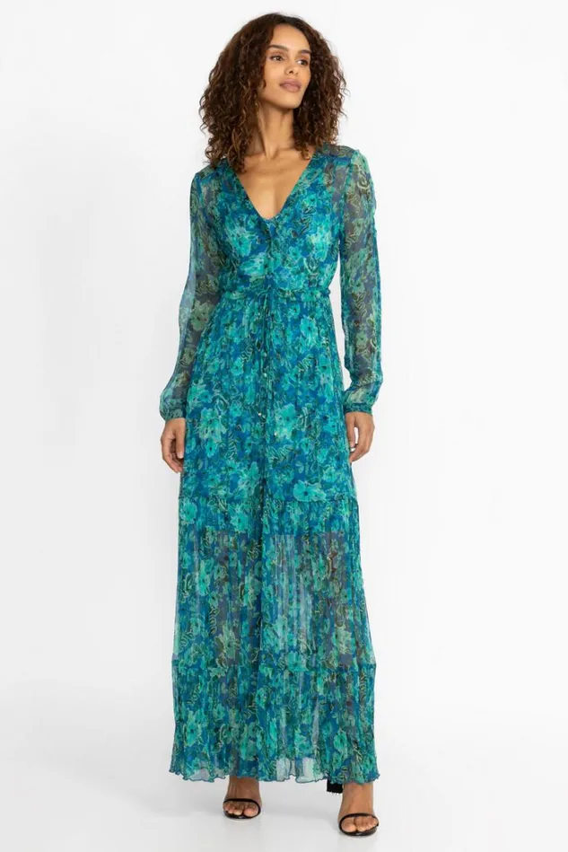 Women RAQUEL SILK MAXI DRESS Raquel Johnny Was Dresses