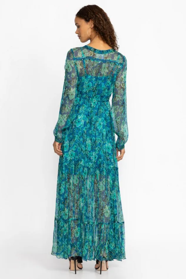 Women RAQUEL SILK MAXI DRESS Raquel Johnny Was Dresses