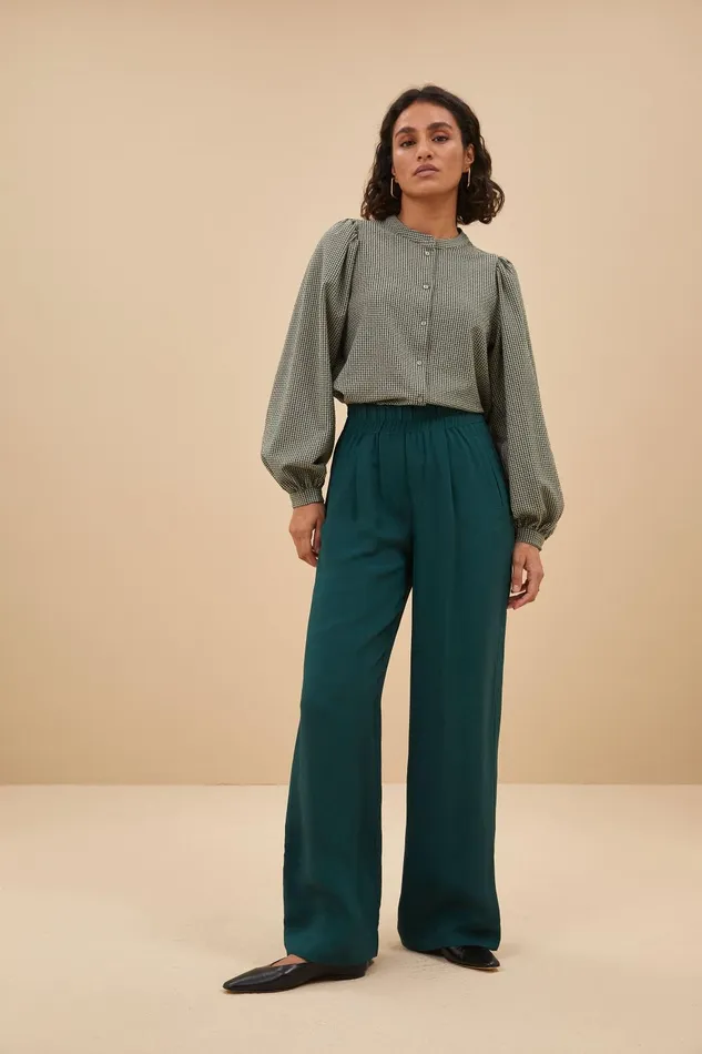 Women Rikki Small Check Blouse Small Check Bybar Blouses