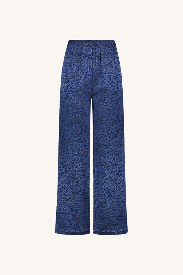 Women Robyn Blue Cheetah Pants Blue Cheetah Print Bybar Trousers Women Robyn Blue Cheetah Pants Blue Cheetah Print Bybar Trousers