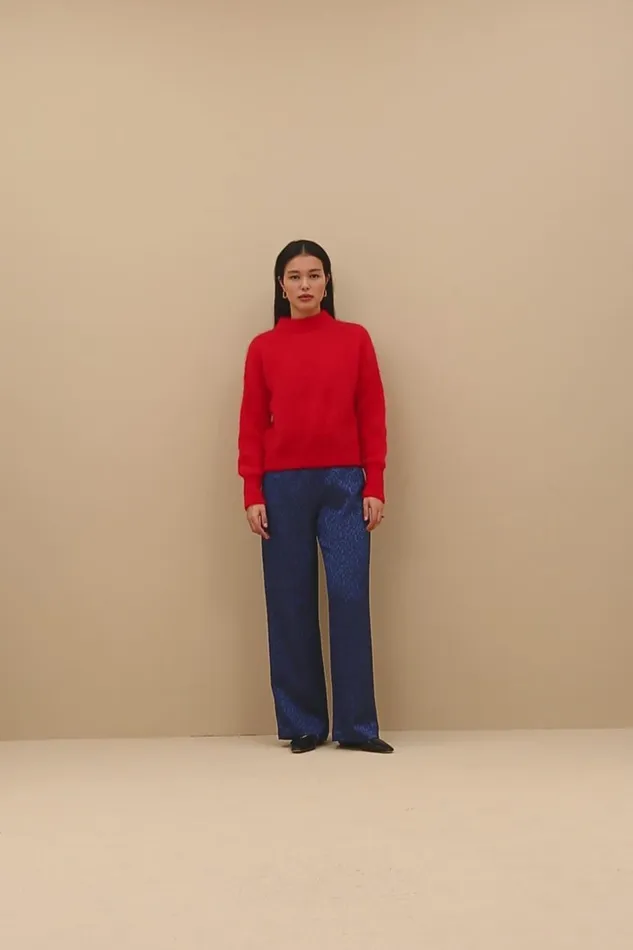 Women Robyn Blue Cheetah Pants Blue Cheetah Print Bybar Trousers Women Robyn Blue Cheetah Pants Blue Cheetah Print Bybar Trousers