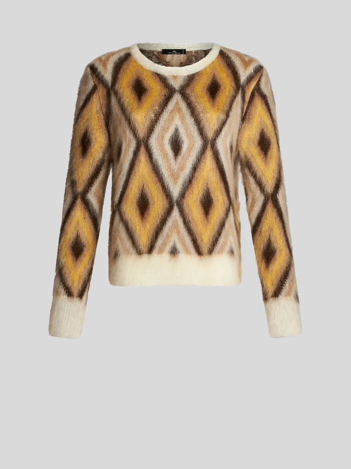 Women Round Neck Jacquard Jumper Etro Knitwear