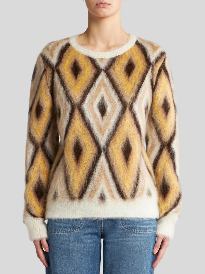 Women Round Neck Jacquard Jumper Etro Knitwear