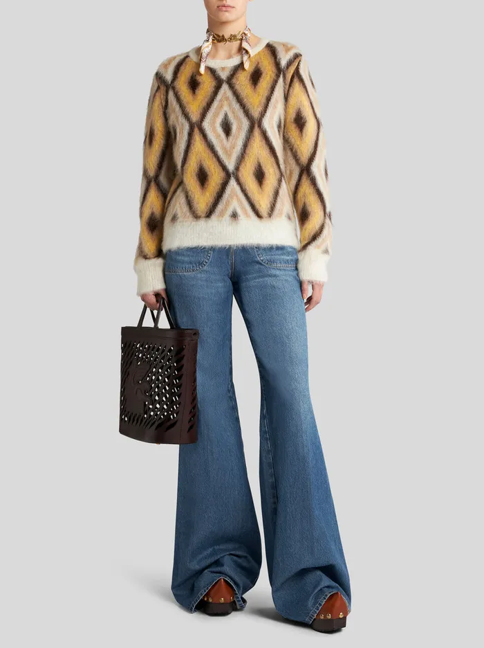 Women Round Neck Jacquard Jumper Etro Knitwear