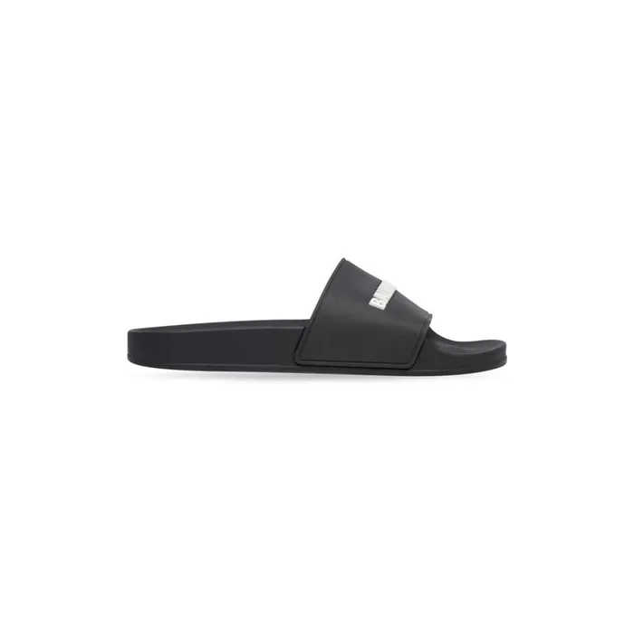 Women Sandals and Mules Balenciaga Pool Slide Sandal In Blackwhite