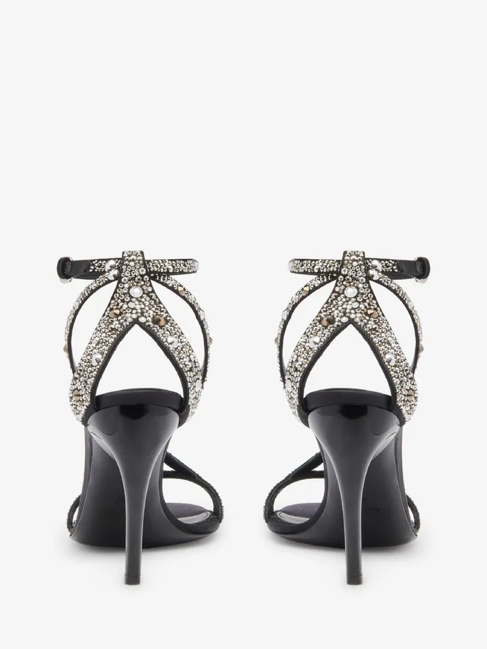 Women Sandals And Slides Alexander McQueen Twisted Armadillo Sandal Black