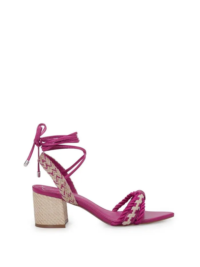 Women Sandals Jessica Simpson Prim Woven Block Heel Sandal In Pink