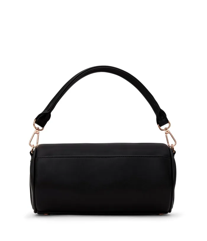 Women Seoul Vegan Barrel Satchel 8211 Loom Blackr Matt and Nat Satchels