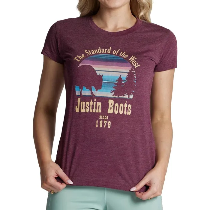 WOMEN Serape Tee Maroon Justin Boots TShirts and Tops