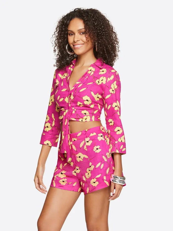 Women Sets Jessica Simpson Wisteria Tie Front Top In Withering Petals