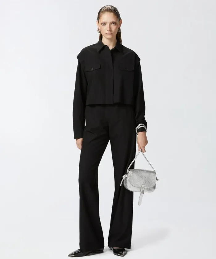 Women Shirts And Blouses Pinko Short Shirt With Pockets Limo Black Women Shirts And Blouses Pinko Short Shirt With Pockets Limo Black