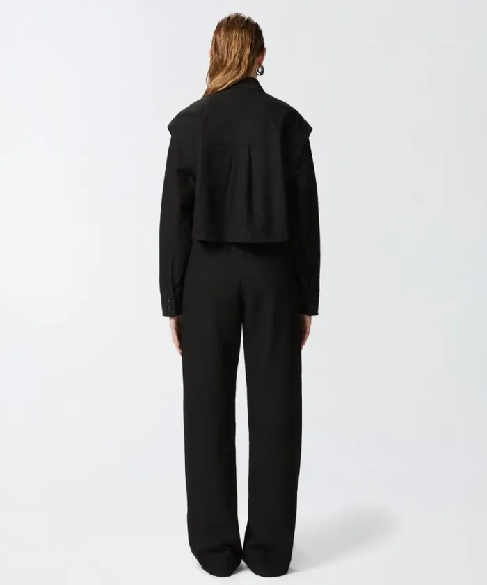 Women Shirts And Blouses Pinko Short Shirt With Pockets Limo Black Women Shirts And Blouses Pinko Short Shirt With Pockets Limo Black
