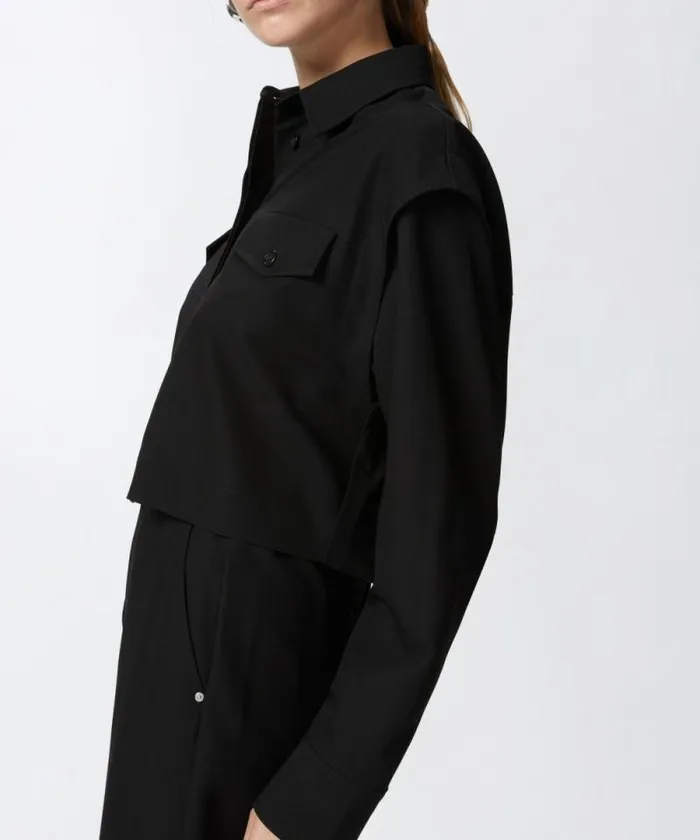 Women Shirts And Blouses Pinko Short Shirt With Pockets Limo Black Women Shirts And Blouses Pinko Short Shirt With Pockets Limo Black