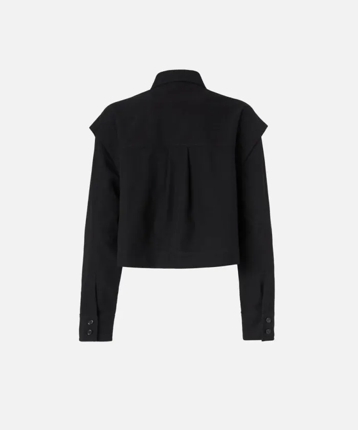 Women Shirts And Blouses Pinko Short Shirt With Pockets Limo Black Women Shirts And Blouses Pinko Short Shirt With Pockets Limo Black