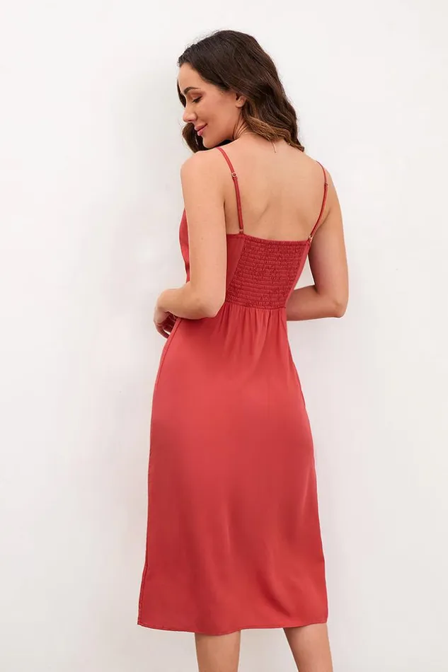 Women Short Dresses Cupshe Anissa Ruching Adjustable Straps Dress Red