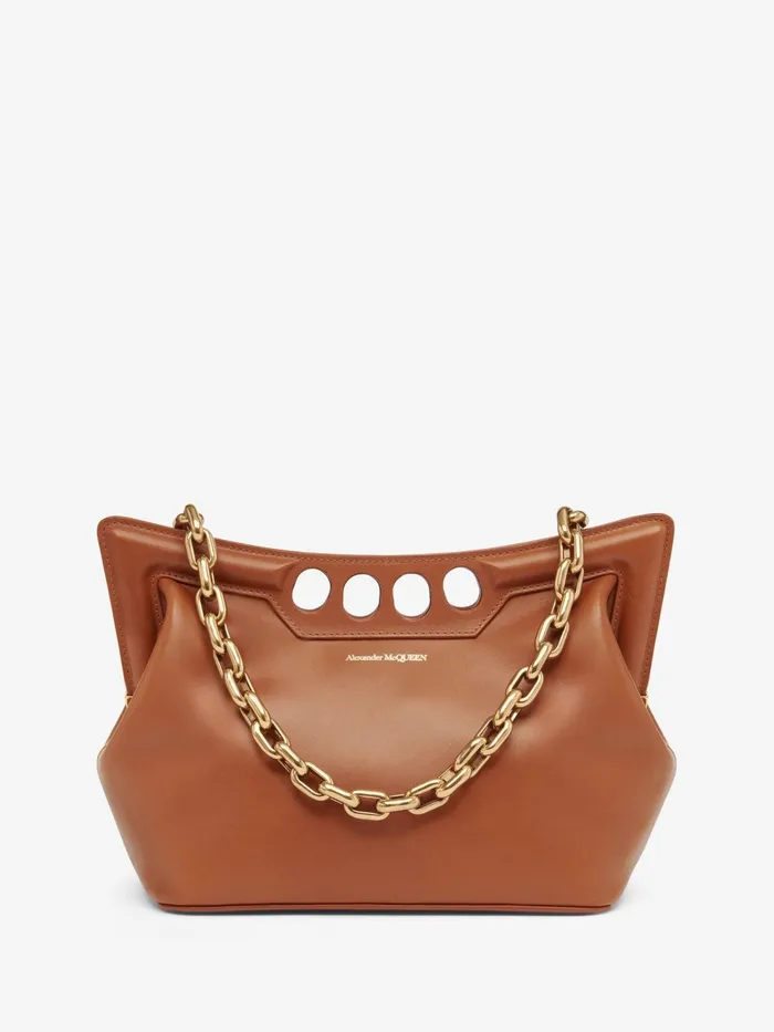 Women Shoulder Bags Alexander McQueen The Peak Bag Small Caramel Tan