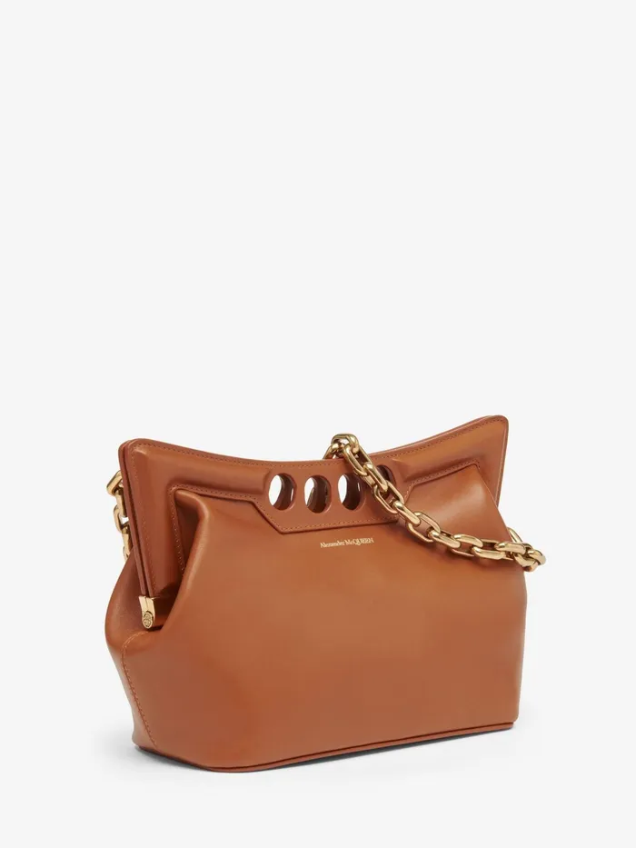 Women Shoulder Bags Alexander McQueen The Peak Bag Small Caramel Tan