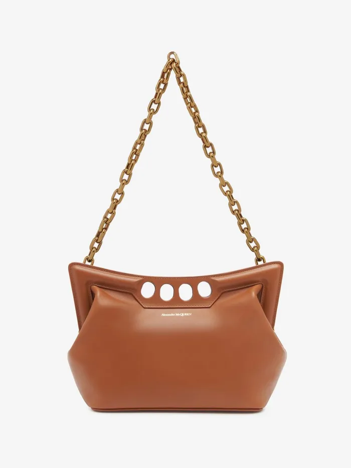 Women Shoulder Bags Alexander McQueen The Peak Bag Small Caramel Tan