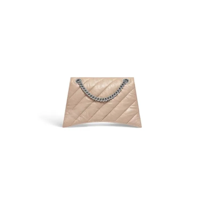 Women Shoulder Bags Balenciaga Crush Medium Chain Bag Quilted In Brown