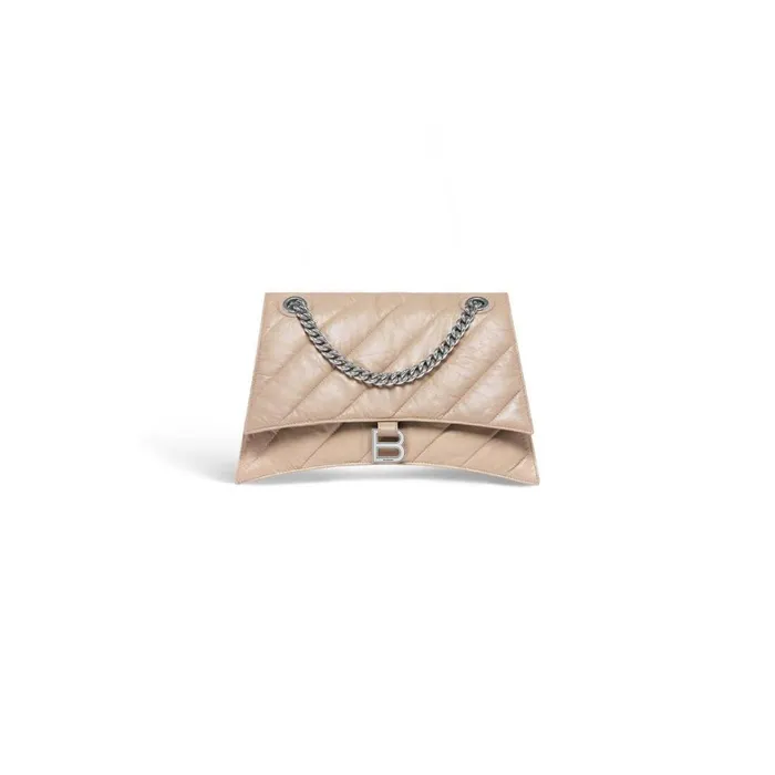 Women Shoulder Bags Balenciaga Crush Medium Chain Bag Quilted In Brown