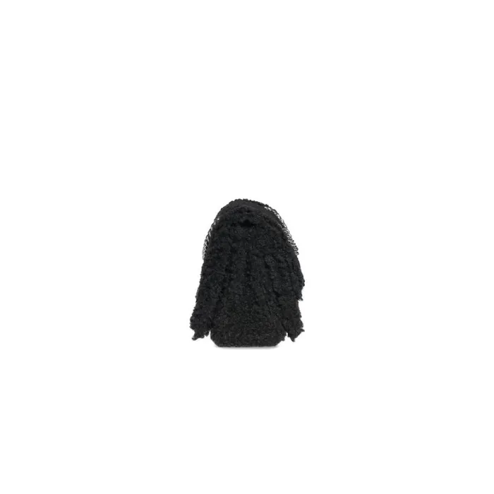Women Shoulder Bags Balenciaga Crush Small Chain Bag Fake Shearling In Black