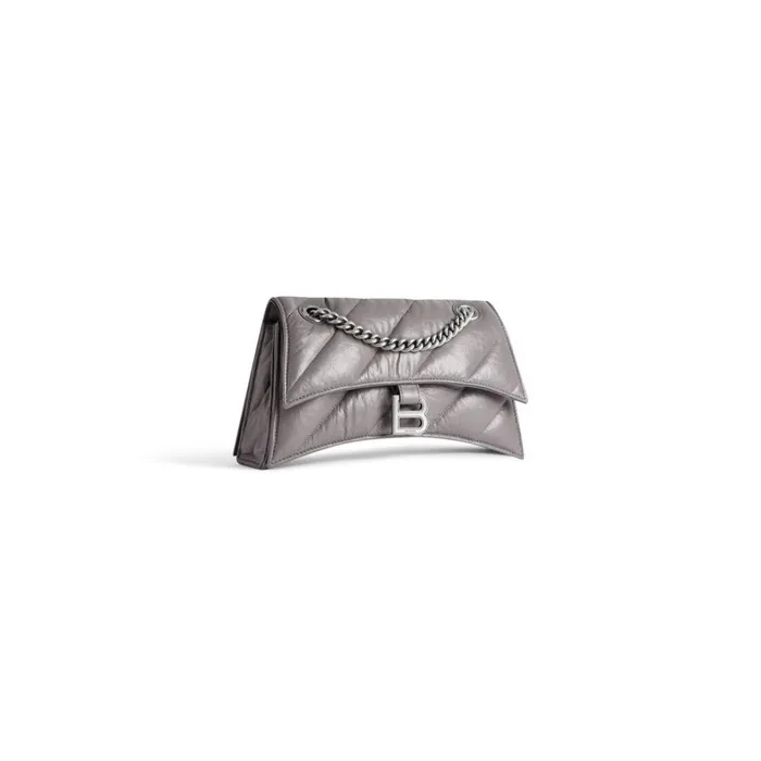 Women Shoulder Bags Balenciaga Crush Small Chain Bag Quilted In Dark Grey